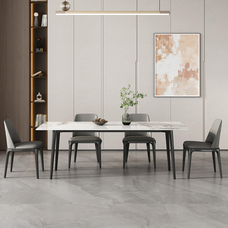 Modern Style Sintered Stone Dining Table Set 1/4/5/7 Pieces Dining Set for Kitchen Clearhalo 'Dining Room Sets' 'Dining Tables & Seating' 'dining_room_set' 'furn' 'furn_dining_room_set' 'Furniture' 'furniture_dining_room_set' 'Kitchen & Dining Furniture' 4853092