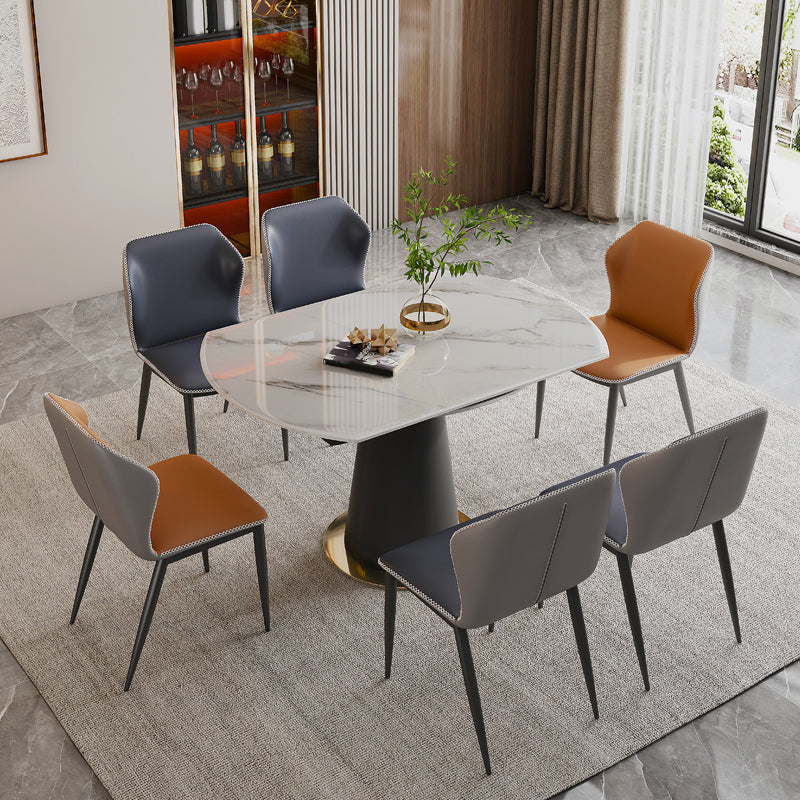 Glam Style Sintered Stone Dining Set 1/2/6/7 Pieces Dining Set for Dining Areas Clearhalo 'Dining Room Sets' 'Dining Tables & Seating' 'dining_room_set' 'furn' 'furn_dining_room_set' 'Furniture' 'furniture_dining_room_set' 'Kitchen & Dining Furniture' 4853106