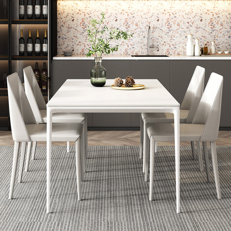 Modern Sintered Stone Dining Table Set 1/4/5/7 Pieces Dining Set for Kitchen 5 Pieces: Table, 4 Chairs Clearhalo 'Dining Room Sets' 'Dining Tables & Seating' 'dining_room_set' 'furn' 'furn_dining_room_set' 'Furniture' 'furniture_dining_room_set' 'Kitchen & Dining Furniture' 4853122