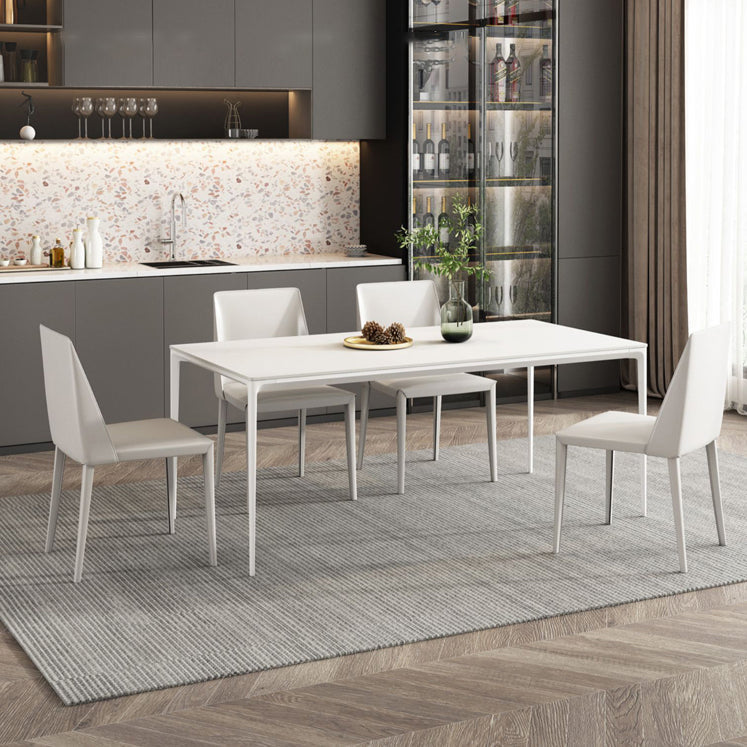 Modern Sintered Stone Dining Table Set 1/4/5/7 Pieces Dining Set for Kitchen Clearhalo 'Dining Room Sets' 'Dining Tables & Seating' 'dining_room_set' 'furn' 'furn_dining_room_set' 'Furniture' 'furniture_dining_room_set' 'Kitchen & Dining Furniture' 4853123