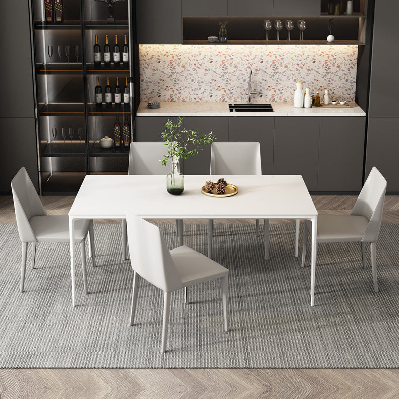 Modern Sintered Stone Dining Table Set 1/4/5/7 Pieces Dining Set for Kitchen Clearhalo 'Dining Room Sets' 'Dining Tables & Seating' 'dining_room_set' 'furn' 'furn_dining_room_set' 'Furniture' 'furniture_dining_room_set' 'Kitchen & Dining Furniture' 4853130