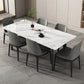 Contemporary Style Sintered Stone Dining Table Set 1/4/5/7 Pieces Dining Set for Home 7 Pieces: Table, 6 Chairs Clearhalo 'Dining Room Sets' 'Dining Tables & Seating' 'dining_room_set' 'furn' 'furn_dining_room_set' 'Furniture' 'furniture_dining_room_set' 'Kitchen & Dining Furniture' 4853135