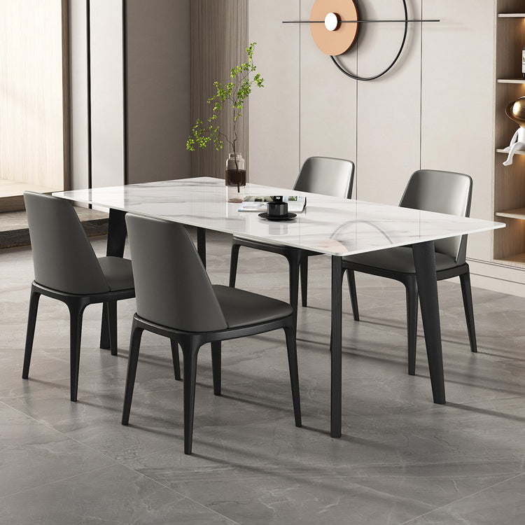 Contemporary Style Sintered Stone Dining Table Set 1/4/5/7 Pieces Dining Set for Home 5 Pieces: Table, 4 Chairs Clearhalo 'Dining Room Sets' 'Dining Tables & Seating' 'dining_room_set' 'furn' 'furn_dining_room_set' 'Furniture' 'furniture_dining_room_set' 'Kitchen & Dining Furniture' 4853139