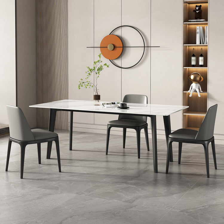 Contemporary Style Sintered Stone Dining Table Set 1/4/5/7 Pieces Dining Set for Home 4 Pieces: Table, 3 Chairs Clearhalo 'Dining Room Sets' 'Dining Tables & Seating' 'dining_room_set' 'furn' 'furn_dining_room_set' 'Furniture' 'furniture_dining_room_set' 'Kitchen & Dining Furniture' 4853140