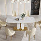 Nordic Sintered Stone Top Dining Set 1/4/5/7 Pieces Rectangle Dining Table with Chairs Clearhalo 'Dining Room Sets' 'Dining Tables & Seating' 'dining_room_set' 'furn' 'furn_dining_room_set' 'Furniture' 'furniture_dining_room_set' 'Kitchen & Dining Furniture' 4853155