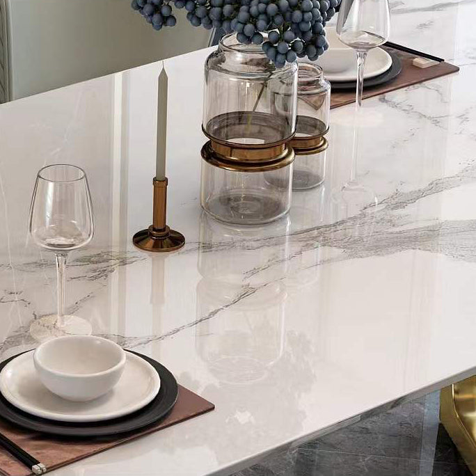 Contemporary Sintered Stone Dining Table Set 1/4/5/6/7 Pieces Dining Set for Home Clearhalo 'Dining Room Sets' 'Dining Tables & Seating' 'dining_room_set' 'furn' 'furn_dining_room_set' 'Furniture' 'furniture_dining_room_set' 'Kitchen & Dining Furniture' 4853175