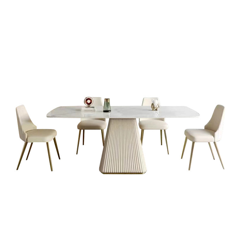 Modern Sintered Stone Top Dining Set Rectangle 1/4/5/6/7 Pieces Dining Table with Chairs Clearhalo 'Dining Room Sets' 'Dining Tables & Seating' 'dining_room_set' 'furn' 'furn_dining_room_set' 'Furniture' 'furniture_dining_room_set' 'Kitchen & Dining Furniture' 4853198