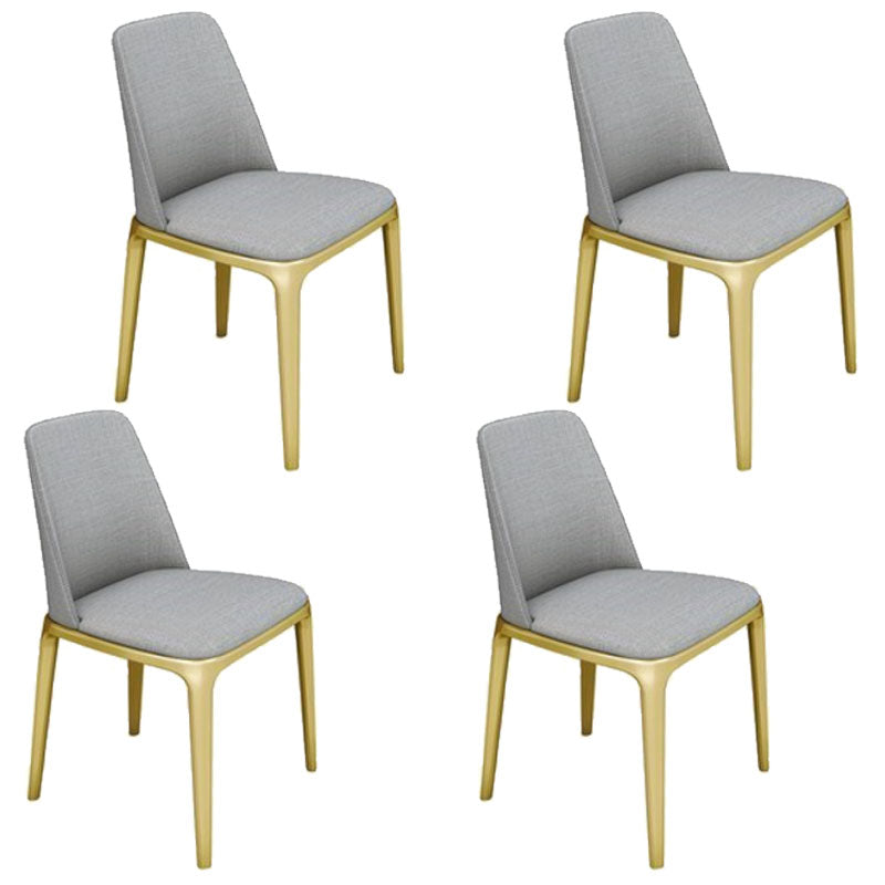 Glam 1/4/6 Pieces Dining Set Round Stone Dining Table for Dining Room 4 Grey Chairs Clearhalo 'Dining Room Sets' 'Dining Tables & Seating' 'dining_room_set' 'furn' 'furn_dining_room_set' 'Furniture' 'furniture_dining_room_set' 'Kitchen & Dining Furniture' 4853208