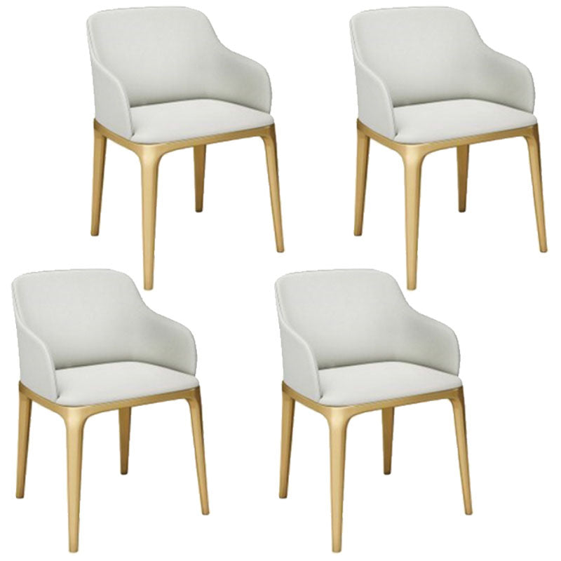 Glam 1/4/6 Pieces Dining Set Round Stone Dining Table for Dining Room 4 Beige Chairs Clearhalo 'Dining Room Sets' 'Dining Tables & Seating' 'dining_room_set' 'furn' 'furn_dining_room_set' 'Furniture' 'furniture_dining_room_set' 'Kitchen & Dining Furniture' 4853211