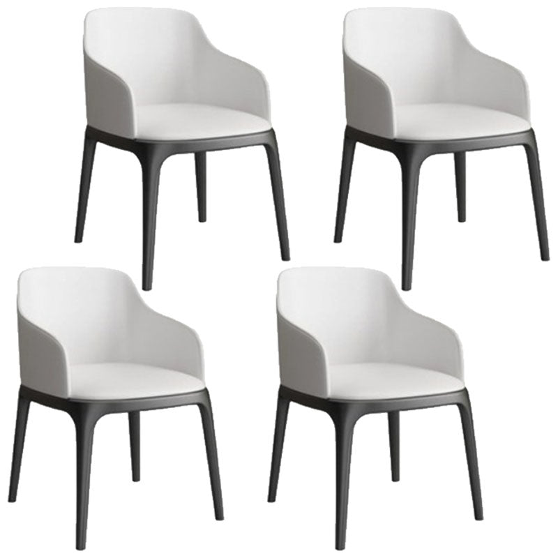 Glam 1/4/6 Pieces Dining Set Round Stone Dining Table for Dining Room 4 White Chairs Clearhalo 'Dining Room Sets' 'Dining Tables & Seating' 'dining_room_set' 'furn' 'furn_dining_room_set' 'Furniture' 'furniture_dining_room_set' 'Kitchen & Dining Furniture' 4853214