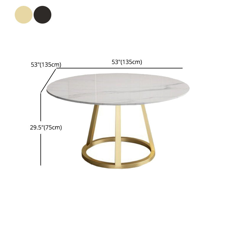 Glam 1/4/6 Pieces Dining Set Round Stone Dining Table for Dining Room Clearhalo 'Dining Room Sets' 'Dining Tables & Seating' 'dining_room_set' 'furn' 'furn_dining_room_set' 'Furniture' 'furniture_dining_room_set' 'Kitchen & Dining Furniture' 4853225