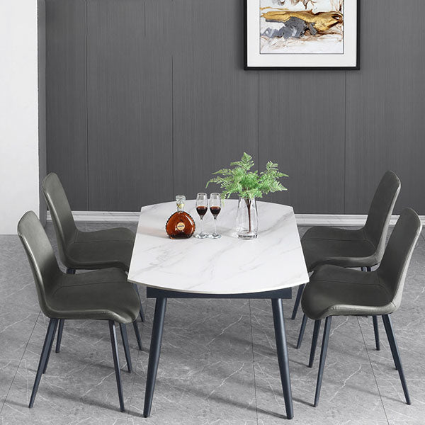 Modern Style 1/2/5/6/7 Pieces Dining Room Set Round Dining Table Set 5 Pieces: Table, 4 Chairs Clearhalo 'Dining Room Sets' 'Dining Tables & Seating' 'dining_room_set' 'furn' 'furn_dining_room_set' 'Furniture' 'furniture_dining_room_set' 'Kitchen & Dining Furniture' 4853231
