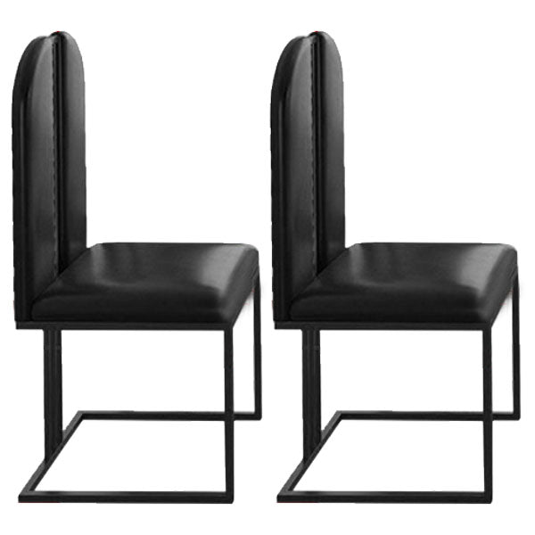 Modern 1/2/6/7 Pieces Dinette Set with White Sintered Stone Top Rectangle Dining Table Set 2 Black Chairs Clearhalo 'Dining Room Sets' 'Dining Tables & Seating' 'dining_room_set' 'furn' 'furn_dining_room_set' 'Furniture' 'furniture_dining_room_set' 'Kitchen & Dining Furniture' 4853247