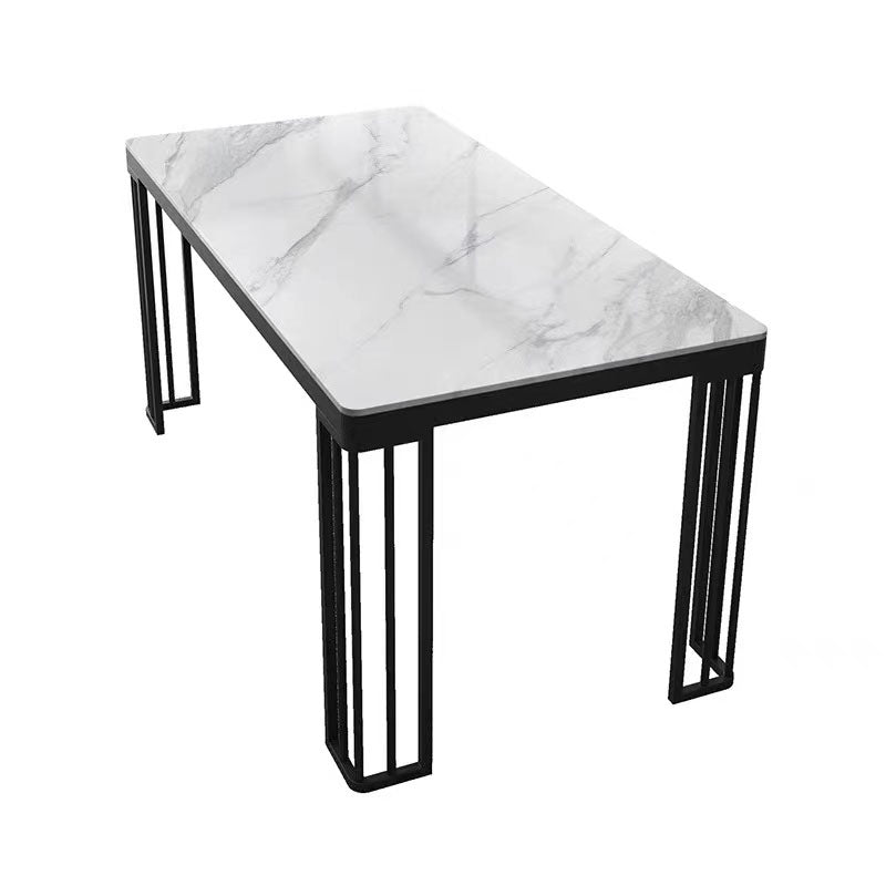 Modern 1/2/6/7 Pieces Dinette Set with White Sintered Stone Top Rectangle Dining Table Set Clearhalo 'Dining Room Sets' 'Dining Tables & Seating' 'dining_room_set' 'furn' 'furn_dining_room_set' 'Furniture' 'furniture_dining_room_set' 'Kitchen & Dining Furniture' 4853251