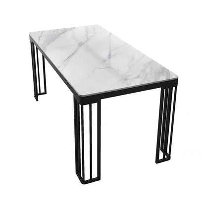 Modern 1/2/6/7 Pieces Dinette Set with White Sintered Stone Top Rectangle Dining Table Set Clearhalo 'Dining Room Sets' 'Dining Tables & Seating' 'dining_room_set' 'furn' 'furn_dining_room_set' 'Furniture' 'furniture_dining_room_set' 'Kitchen & Dining Furniture' 4853251