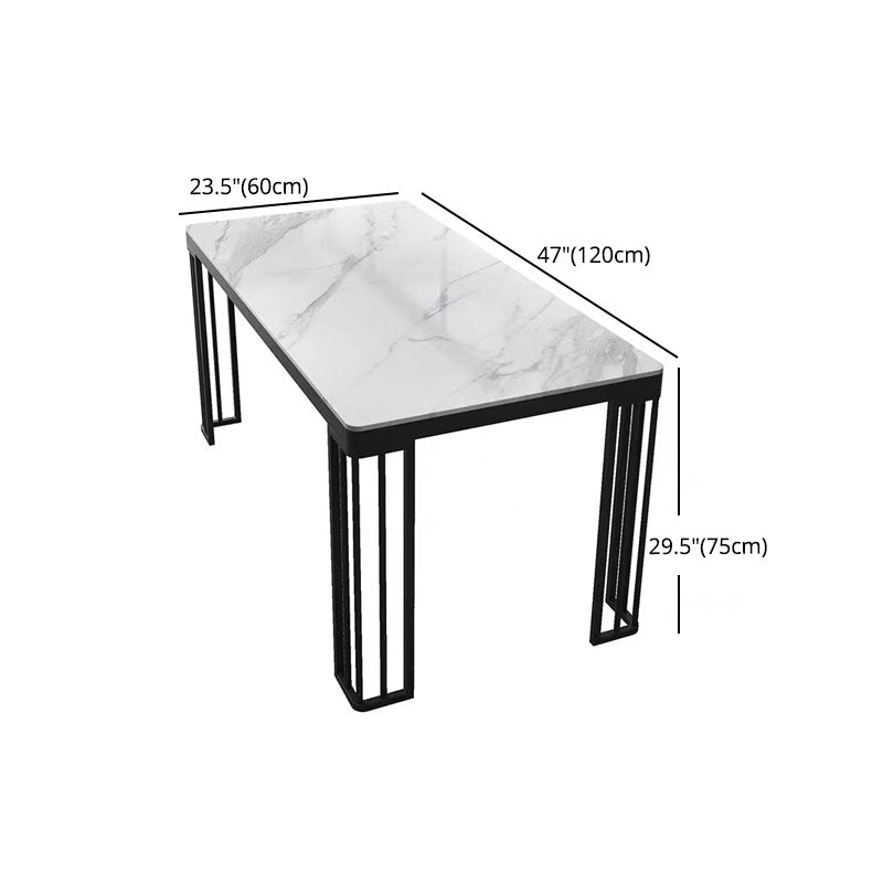 Modern 1/2/6/7 Pieces Dinette Set with White Sintered Stone Top Rectangle Dining Table Set Clearhalo 'Dining Room Sets' 'Dining Tables & Seating' 'dining_room_set' 'furn' 'furn_dining_room_set' 'Furniture' 'furniture_dining_room_set' 'Kitchen & Dining Furniture' 4853257