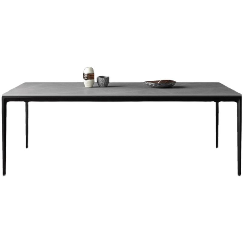 Modern 1/4/5/7 Pieces Black Dinette Set with Sintered Stone Top Rectangle Dining Table Set Black 79"L x 31"W Clearhalo 'Dining Room Sets' 'Dining Tables & Seating' 'dining_room_set' 'furn' 'furn_dining_room_set' 'Furniture' 'furniture_dining_room_set' 'Kitchen & Dining Furniture' 4853270