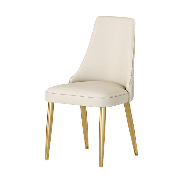 Glam 1/5 Pieces Dining Set Round Stone Dining Table for Kitchen Dining Room 1 Beige Chair Clearhalo 'Dining Room Sets' 'Dining Tables & Seating' 'dining_room_set' 'furn' 'furn_dining_room_set' 'Furniture' 'furniture_dining_room_set' 'Kitchen & Dining Furniture' 4853290