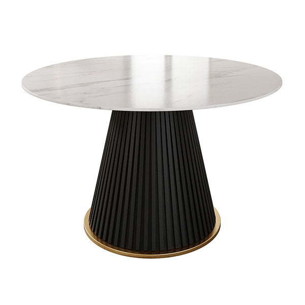 Glam 1/5 Pieces Dining Set Round Stone Dining Table for Kitchen Dining Room Clearhalo 'Dining Room Sets' 'Dining Tables & Seating' 'dining_room_set' 'furn' 'furn_dining_room_set' 'Furniture' 'furniture_dining_room_set' 'Kitchen & Dining Furniture' 4853293