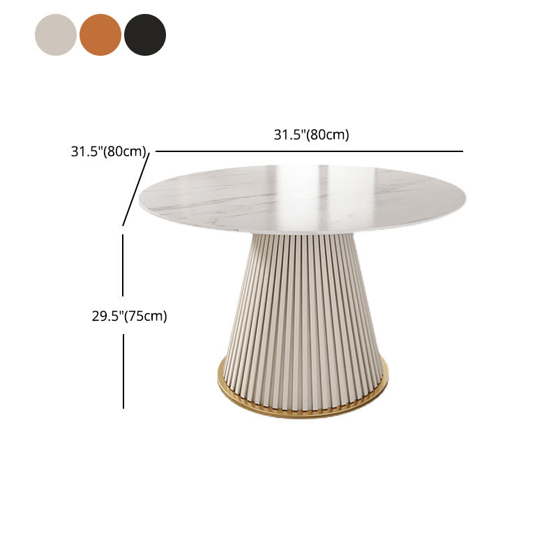 Glam 1/5 Pieces Dining Set Round Stone Dining Table for Kitchen Dining Room Clearhalo 'Dining Room Sets' 'Dining Tables & Seating' 'dining_room_set' 'furn' 'furn_dining_room_set' 'Furniture' 'furniture_dining_room_set' 'Kitchen & Dining Furniture' 4853297