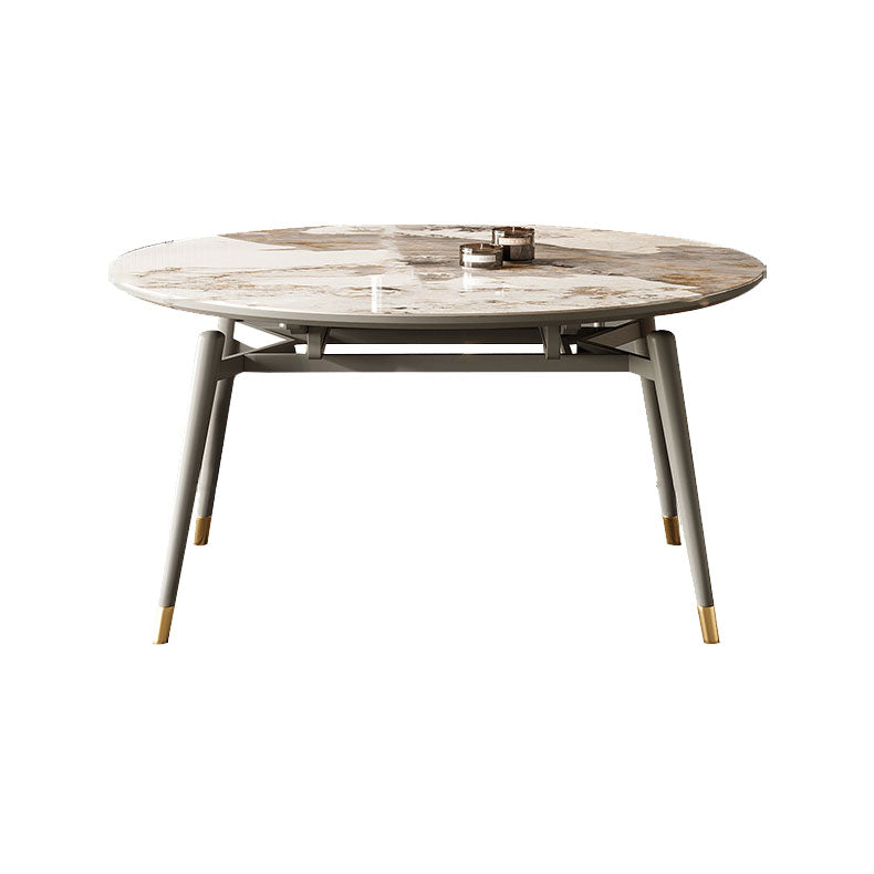 Modern Style 1/4/5/6/7/11 Pieces Dining Room Set Round Dining Room Table Set Gold 59"L x 59"W Clearhalo 'Dining Room Sets' 'Dining Tables & Seating' 'dining_room_set' 'furn' 'furn_dining_room_set' 'Furniture' 'furniture_dining_room_set' 'Kitchen & Dining Furniture' 4853306