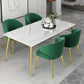 Glam White Sintered Stone Dining Table Set 1/2/5/7 Pieces Dining Set for Dining Areas Clearhalo 'Dining Room Sets' 'Dining Tables & Seating' 'dining_room_set' 'furn' 'furn_dining_room_set' 'Furniture' 'furniture_dining_room_set' 'Kitchen & Dining Furniture' 4853330