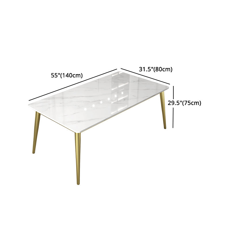 Glam White Sintered Stone Dining Table Set 1/2/5/7 Pieces Dining Set for Dining Areas Clearhalo 'Dining Room Sets' 'Dining Tables & Seating' 'dining_room_set' 'furn' 'furn_dining_room_set' 'Furniture' 'furniture_dining_room_set' 'Kitchen & Dining Furniture' 4853332