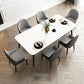 Sintered Stone Dining Table Traditional Luxury 4 Legs Dining Table White 70.9"L x 35.4"W x 29.5"H Without Chairs Clearhalo 'Dining Tables & Seating' 'Dining Tables' 'dining_table' 'furn' 'furn_dining_table' 'Furniture' 'furniture_dining_table' 'Kitchen & Dining Furniture' 'kitchen' 'kitchen_dining_table' 4853356