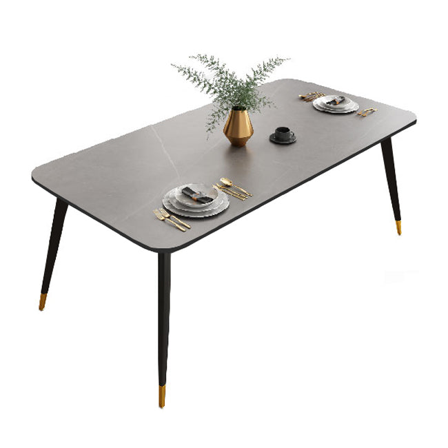 Sintered Stone Dining Table Traditional Luxury 4 Legs Dining Table Clearhalo 'Dining Tables & Seating' 'Dining Tables' 'dining_table' 'furn' 'furn_dining_table' 'Furniture' 'furniture_dining_table' 'Kitchen & Dining Furniture' 'kitchen' 'kitchen_dining_table' 4853358