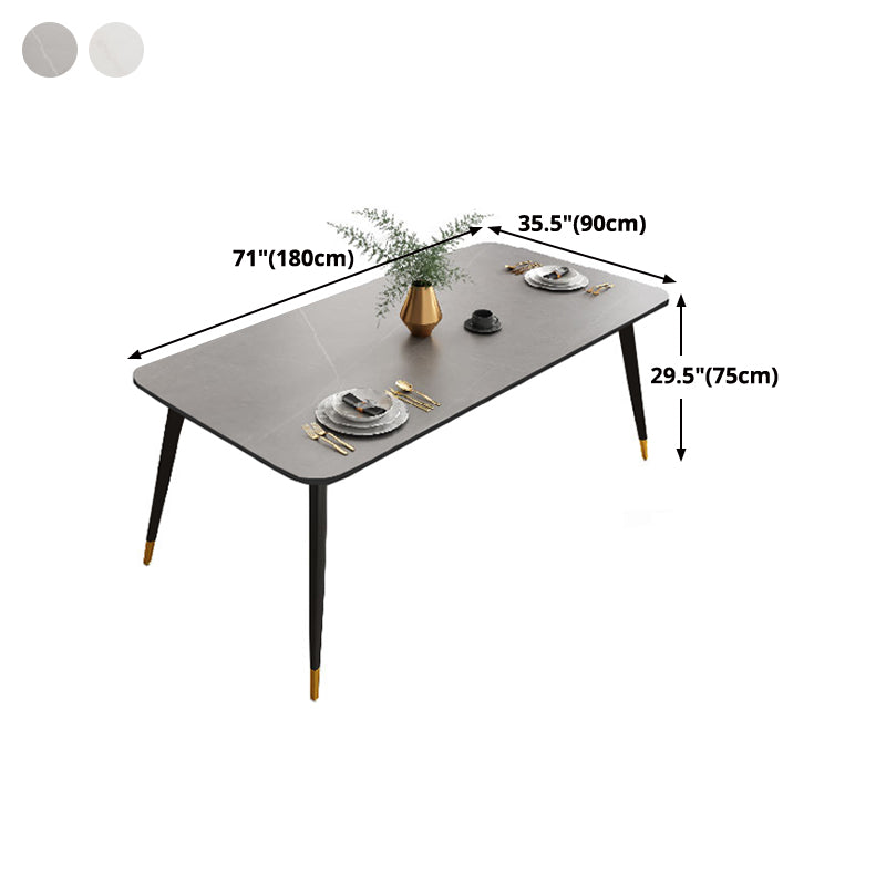 Sintered Stone Dining Table Traditional Luxury 4 Legs Dining Table Clearhalo 'Dining Tables & Seating' 'Dining Tables' 'dining_table' 'furn' 'furn_dining_table' 'Furniture' 'furniture_dining_table' 'Kitchen & Dining Furniture' 'kitchen' 'kitchen_dining_table' 4853368