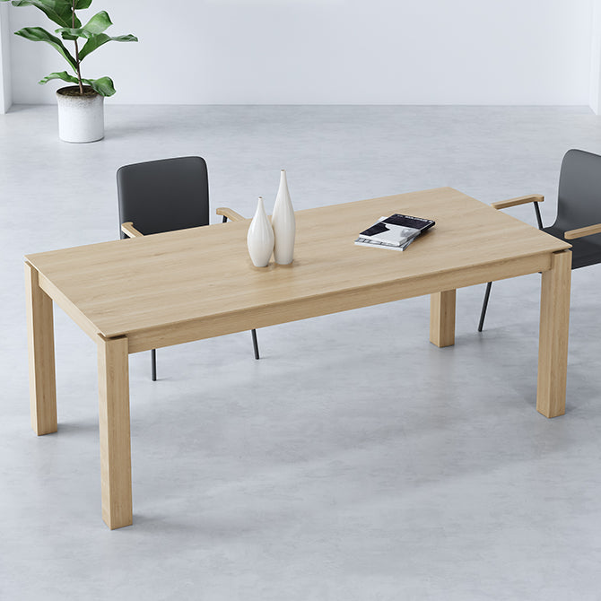 Rectangle 4 Legs Furniture Solid Wood Mid-Century Table for Dining Room Natural Without Chairs Clearhalo 'Dining Tables & Seating' 'Dining Tables' 'dining_table' 'furn' 'furn_dining_table' 'Furniture' 'furniture_dining_table' 'Kitchen & Dining Furniture' 'kitchen' 'kitchen_dining_table' 4853374
