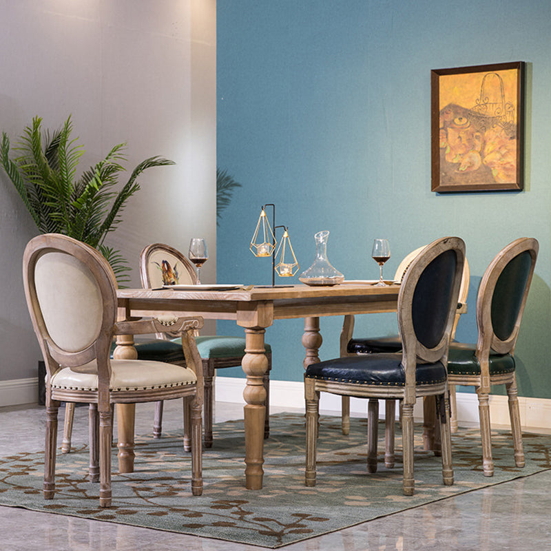 Medieval Modern Dining Table for Restaurant Rectangle Pine Wood Table with 4 Legs 70.9"L x 31.5"W x 29.5"H Without Chairs Clearhalo 'Dining Tables & Seating' 'Dining Tables' 'dining_table' 'furn' 'furn_dining_table' 'Furniture' 'furniture_dining_table' 'Kitchen & Dining Furniture' 'kitchen' 'kitchen_dining_table' 4853381