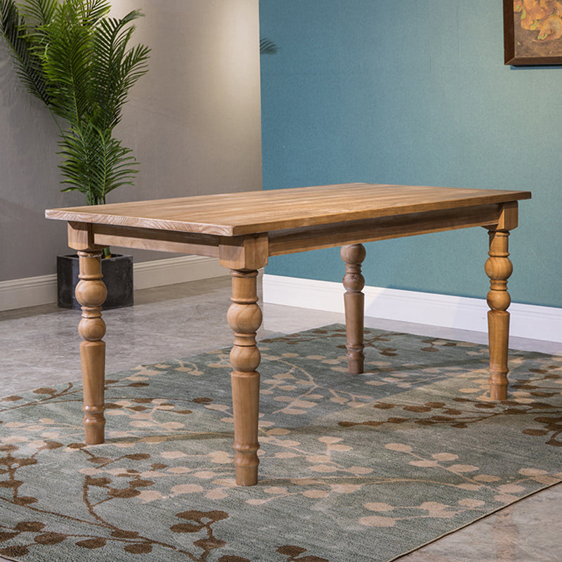 Medieval Modern Dining Table for Restaurant Rectangle Pine Wood Table with 4 Legs 78.7"L x 31.5"W x 29.5"H Without Chairs Clearhalo 'Dining Tables & Seating' 'Dining Tables' 'dining_table' 'furn' 'furn_dining_table' 'Furniture' 'furniture_dining_table' 'Kitchen & Dining Furniture' 'kitchen' 'kitchen_dining_table' 4853382