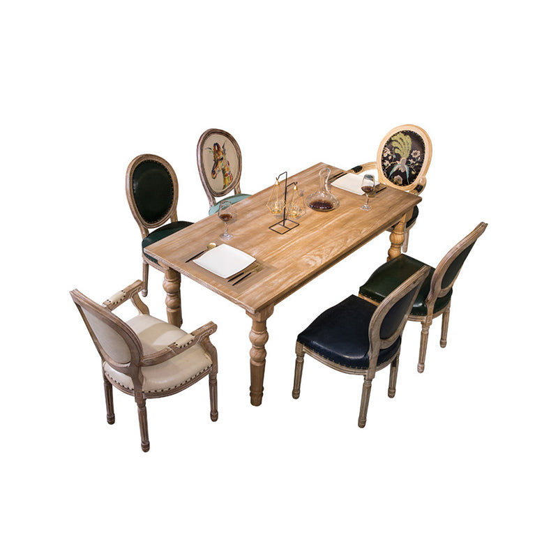 Medieval Modern Dining Table for Restaurant Rectangle Pine Wood Table with 4 Legs Clearhalo 'Dining Tables & Seating' 'Dining Tables' 'dining_table' 'furn' 'furn_dining_table' 'Furniture' 'furniture_dining_table' 'Kitchen & Dining Furniture' 'kitchen' 'kitchen_dining_table' 4853392