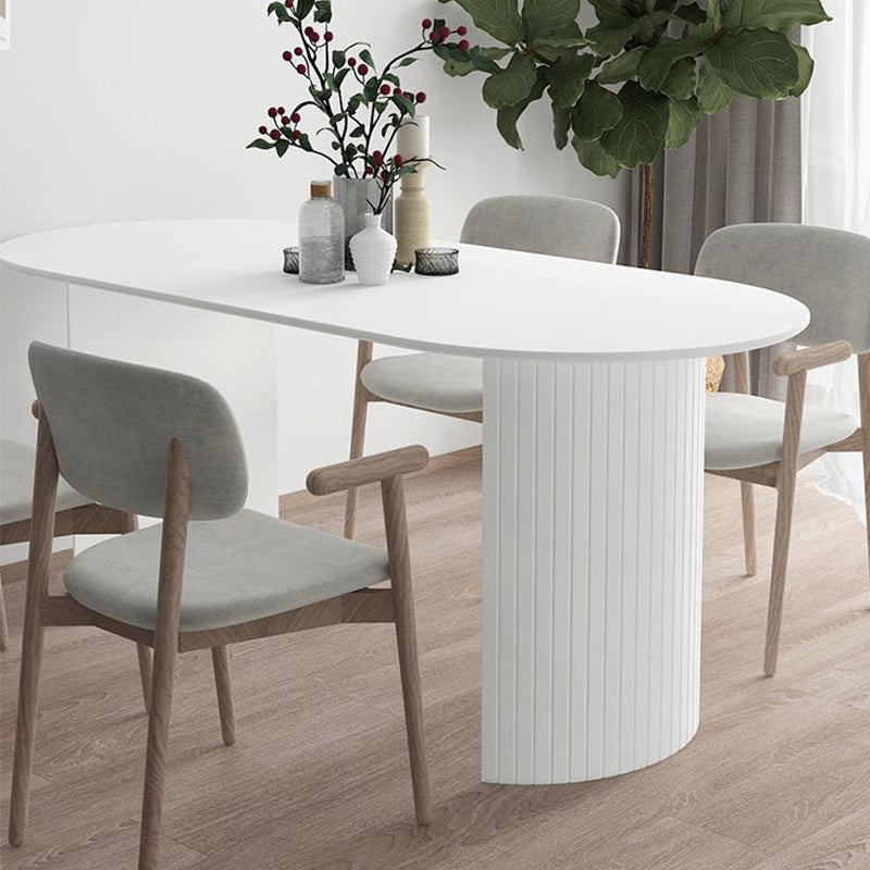 Solid Wood White Dining Table Simplicity Double Pedestal Table for Dining Room Clearhalo 'Dining Tables & Seating' 'Dining Tables' 'dining_table' 'furn' 'furn_dining_table' 'Furniture' 'furniture_dining_table' 'Kitchen & Dining Furniture' 'kitchen' 'kitchen_dining_table' 4853420