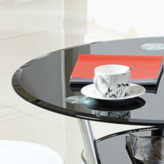 Round Glass Dining Room Collection Modern Style Tripod Base Furniture for Home Clearhalo 'Dining Tables & Seating' 'Dining Tables' 'dining_table' 'furn' 'furn_dining_table' 'Furniture' 'furniture_dining_table' 'Kitchen & Dining Furniture' 'kitchen' 'kitchen_dining_table' 4853451