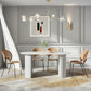 Sintered Stone Top White Table for Restaurant Modern Kitchen Table with Double Pedestal Oval 70.9"L x 31.5"W x 29.5"H Without Chairs Clearhalo 'Dining Tables & Seating' 'Dining Tables' 'dining_table' 'furn' 'furn_dining_table' 'Furniture' 'furniture_dining_table' 'Kitchen & Dining Furniture' 'kitchen' 'kitchen_dining_table' 4853476