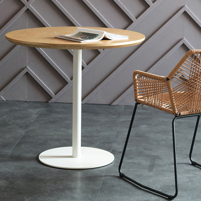 Wooden Top Dining Table Modern Round Dining Table with Metal Base Clearhalo 'Dining Tables & Seating' 'Dining Tables' 'dining_table' 'furn' 'furn_dining_table' 'Furniture' 'furniture_dining_table' 'Kitchen & Dining Furniture' 'kitchen' 'kitchen_dining_table' 4853506