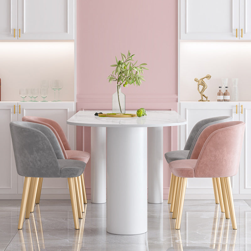 Free Form Sintered Stone Top Table for Restaurant Luxury White Table with 3 Legs Matte White 63"L x 31.5"W x 29.5"H Without Chairs Clearhalo 'Dining Tables & Seating' 'Dining Tables' 'dining_table' 'furn' 'furn_dining_table' 'Furniture' 'furniture_dining_table' 'Kitchen & Dining Furniture' 'kitchen' 'kitchen_dining_table' 4853531