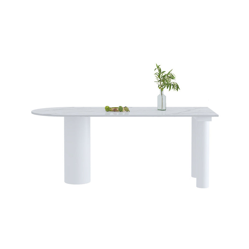 Free Form Sintered Stone Top Table for Restaurant Luxury White Table with 3 Legs Without Chairs Clearhalo 'Dining Tables & Seating' 'Dining Tables' 'dining_table' 'furn' 'furn_dining_table' 'Furniture' 'furniture_dining_table' 'Kitchen & Dining Furniture' 'kitchen' 'kitchen_dining_table' 4853533