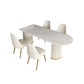 Free Form Sintered Stone Table for Restaurant Luxury White Top Table with Double Pedestal Clearhalo 'Dining Tables & Seating' 'Dining Tables' 'dining_table' 'Furniture' 'furniture_dining_table' 'Kitchen & Dining Furniture' 'kitchen' 'kitchen_dining_table' 4853542