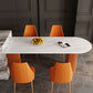 Free Form Sintered Stone Table for Restaurant Luxury White Top Table with Double Pedestal Clearhalo 'Dining Tables & Seating' 'Dining Tables' 'dining_table' 'Furniture' 'furniture_dining_table' 'Kitchen & Dining Furniture' 'kitchen' 'kitchen_dining_table' 4853548