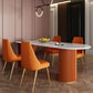 Free Form Sintered Stone Table for Restaurant Luxury White Top Table with Double Pedestal Clearhalo 'Dining Tables & Seating' 'Dining Tables' 'dining_table' 'Furniture' 'furniture_dining_table' 'Kitchen & Dining Furniture' 'kitchen' 'kitchen_dining_table' 4853551