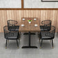 Solid Wood Dining Table Industrial Square Dining Table with Metal Base 63"L x 27.6"W x 29.5"H Without Chairs Clearhalo 'Dining Tables & Seating' 'Dining Tables' 'dining_table' 'furn' 'furn_dining_table' 'Furniture' 'furniture_dining_table' 'Kitchen & Dining Furniture' 'kitchen' 'kitchen_dining_table' 4853555