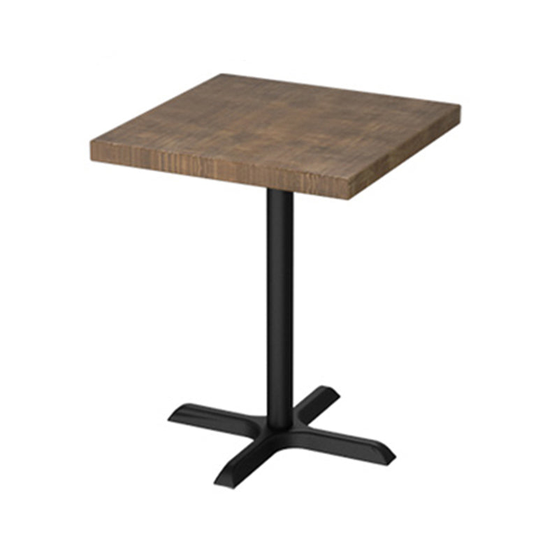 Solid Wood Dining Table Industrial Square Dining Table with Metal Base 27.6"L x 27.6"W x 29.5"H Without Chairs Clearhalo 'Dining Tables & Seating' 'Dining Tables' 'dining_table' 'furn' 'furn_dining_table' 'Furniture' 'furniture_dining_table' 'Kitchen & Dining Furniture' 'kitchen' 'kitchen_dining_table' 4853558