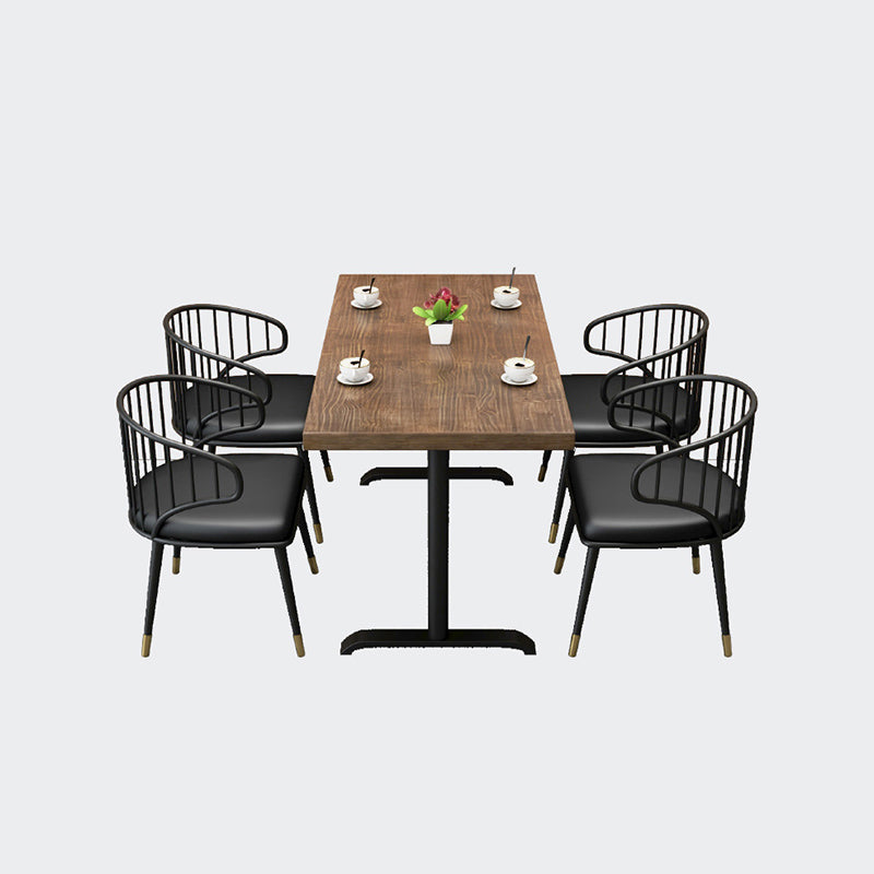 Solid Wood Dining Table Industrial Square Dining Table with Metal Base Clearhalo 'Dining Tables & Seating' 'Dining Tables' 'dining_table' 'furn' 'furn_dining_table' 'Furniture' 'furniture_dining_table' 'Kitchen & Dining Furniture' 'kitchen' 'kitchen_dining_table' 4853561