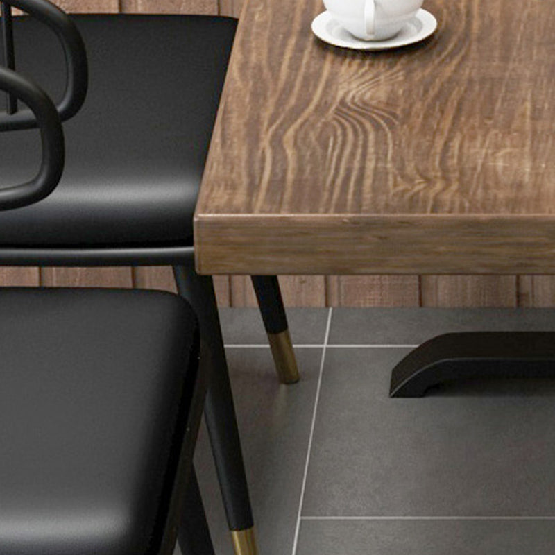 Solid Wood Dining Table Industrial Square Dining Table with Metal Base Clearhalo 'Dining Tables & Seating' 'Dining Tables' 'dining_table' 'furn' 'furn_dining_table' 'Furniture' 'furniture_dining_table' 'Kitchen & Dining Furniture' 'kitchen' 'kitchen_dining_table' 4853562