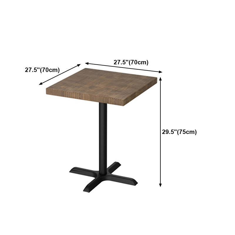 Solid Wood Dining Table Industrial Square Dining Table with Metal Base Clearhalo 'Dining Tables & Seating' 'Dining Tables' 'dining_table' 'furn' 'furn_dining_table' 'Furniture' 'furniture_dining_table' 'Kitchen & Dining Furniture' 'kitchen' 'kitchen_dining_table' 4853567