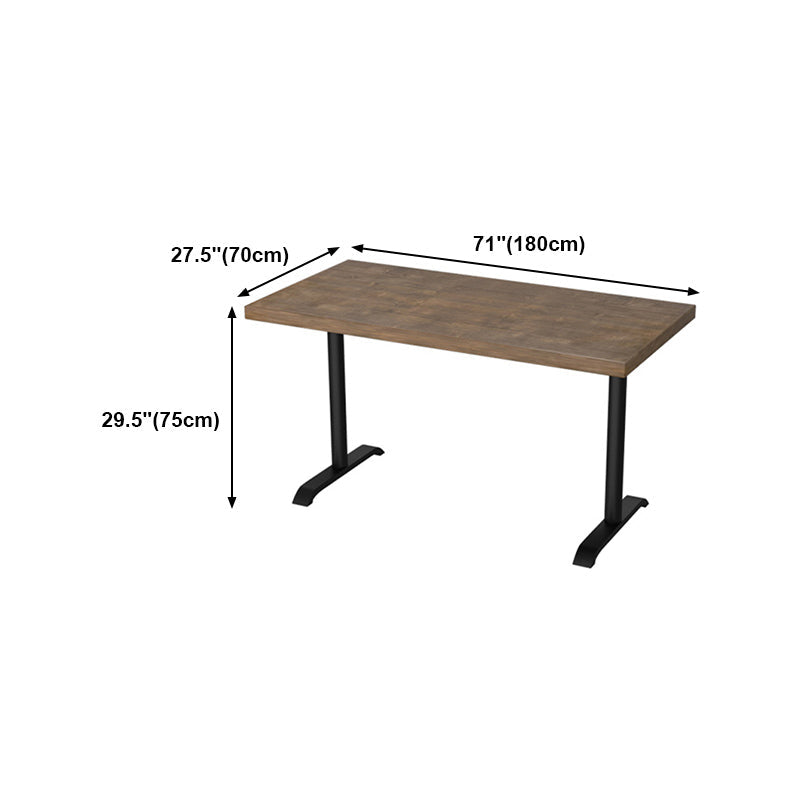 Solid Wood Dining Table Industrial Square Dining Table with Metal Base Clearhalo 'Dining Tables & Seating' 'Dining Tables' 'dining_table' 'furn' 'furn_dining_table' 'Furniture' 'furniture_dining_table' 'Kitchen & Dining Furniture' 'kitchen' 'kitchen_dining_table' 4853572