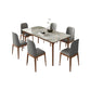 Rectangle Dining Table Sintered Stone Table Retro Modern with 4 Legs Gray Without Chairs Clearhalo 'Dining Tables & Seating' 'Dining Tables' 'dining_table' 'furn' 'furn_dining_table' 'Furniture' 'furniture_dining_table' 'Kitchen & Dining Furniture' 'kitchen' 'kitchen_dining_table' 4853589